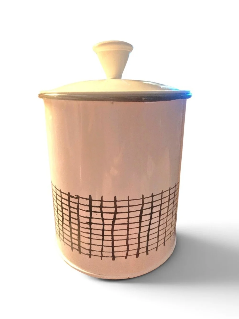 Rae Dunn TREAT Enamel Dog Treat Canister with Lid Or  Farmhouse Storage Jar 7